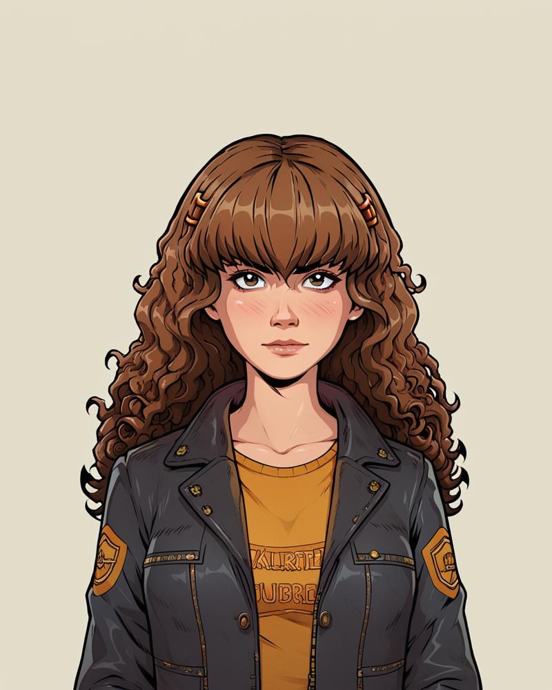 11523-3108582338-score_9, score_8_up, score_7_up,zPDXL,  Akaburstyle, 1girl, solo, Hermione Granger, brown hair, curly hair, leather jacket, look.png